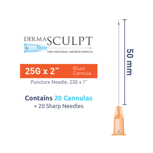 DermaSculpt 25G x 2" (50mm) Blunt Bevel Cannula