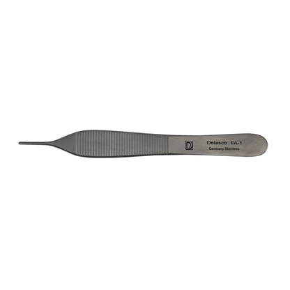 Delasco FA-1 Adson Forceps 4.75 in Straight 1.5mm Serrated