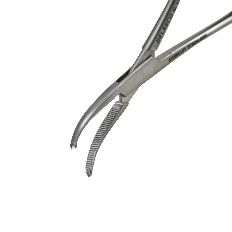 Delasco H-116 Hartman Mosquito Hemostat 3 3/4", 1x2 Teeth, Curved