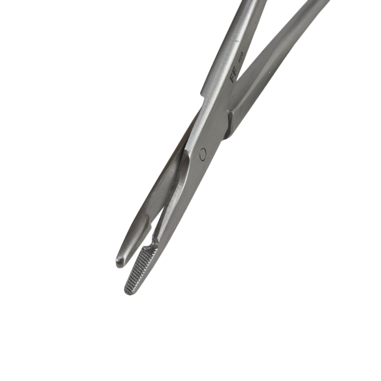 Delasco OHS-12 Olsen-Hegar Needle Holder/Scissors 4.75 in Straight 1.5mm Serrated