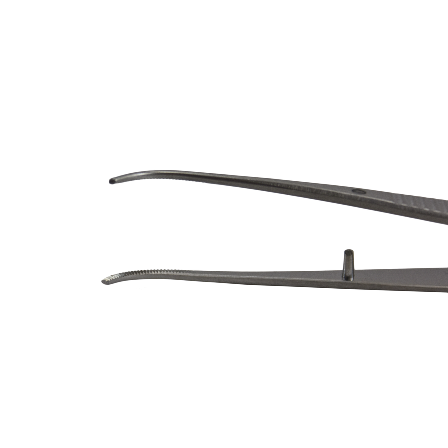 Delasco DF-22 Eye Dressing Forceps 4 in, 1/2 Curved 1.5mm Serrated