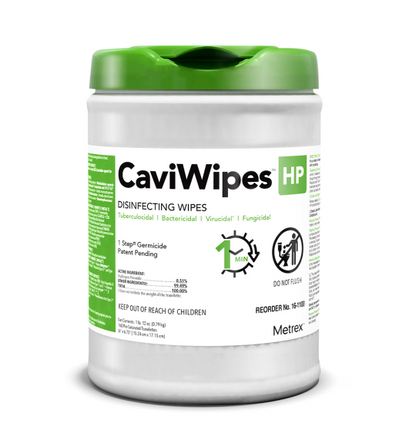 Metrex 16-1100 CaviWipes HP Surface Disinfectant Wipes 6 X 6-3/4 Inch