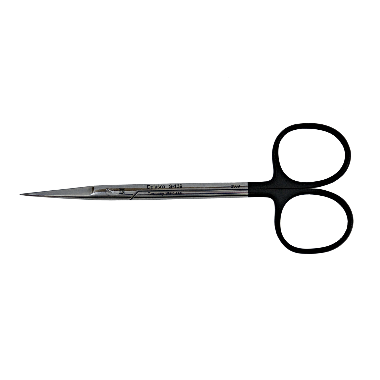Delasco S-139 Iris Scissors 4.5 in Straight 25mm Sharp/Sharp, One Blade Serrated SuperCut