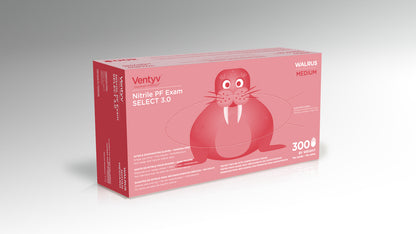 Ventyv 10347102 Cobalt Blue Walrus Nitrile Gloves Box of 300, Medium