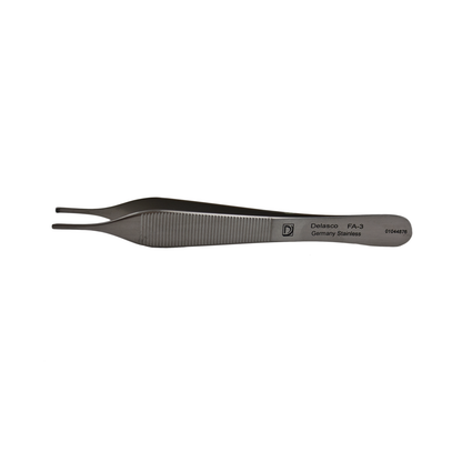 Delasco FA-3 Adson Forceps 4.75 in Straight 2mm 2x3 Teeth
