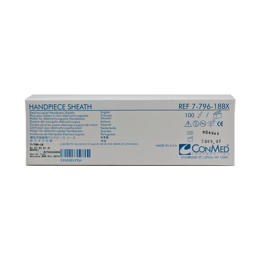 ConMed 7-796-18BX Hyfrecator Protective Sheaths, Non-Sterile, Box of 100