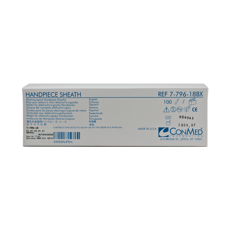 ConMed 7-796-18BX Hyfrecator Protective Sheaths, Non-Sterile, Box of 100