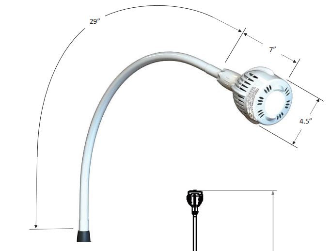 Burton Medical LE50W LE 50 LED Task Light, Wall Mounted