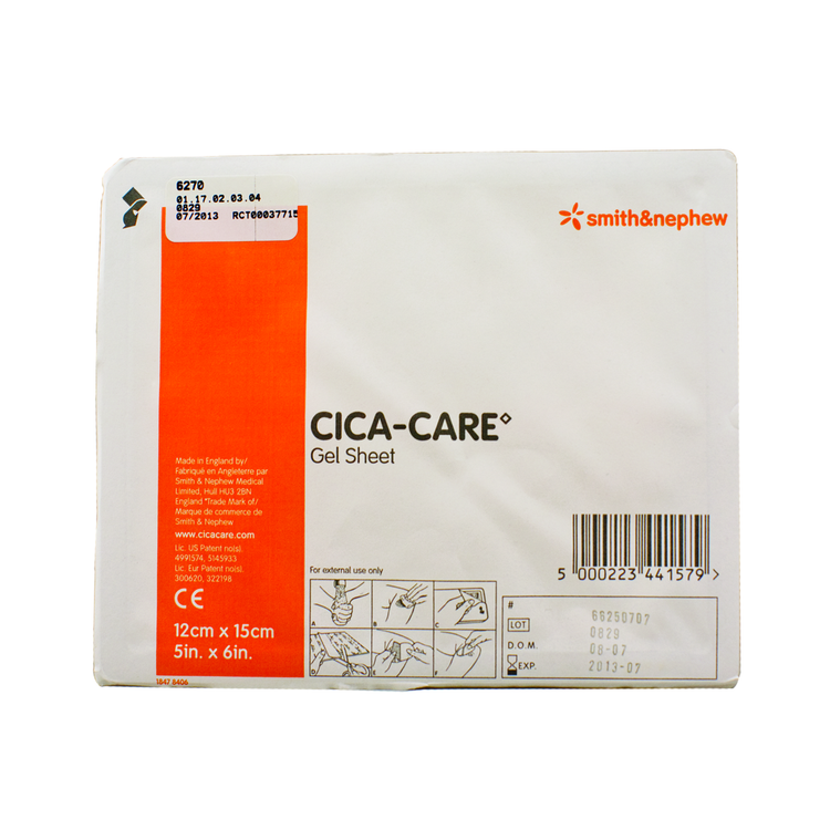 Smitch & Nephew 66250707 Cica-Care Silcone Gel Sheet, 5in x 6in