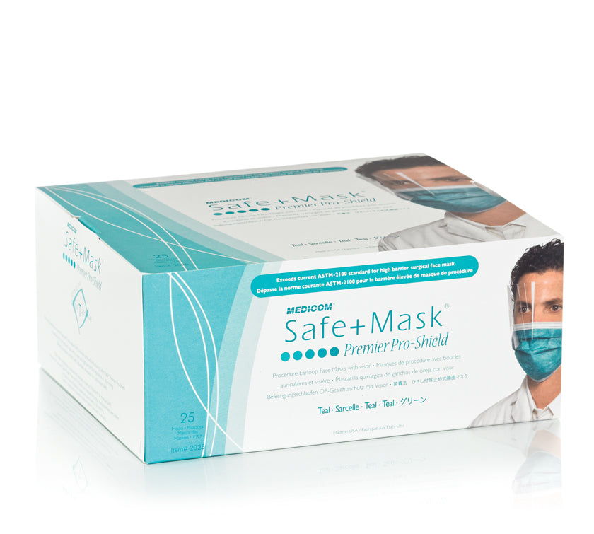 Medicom 2025 SafeMask Premier Elite Procedure Mask with Eye Shield