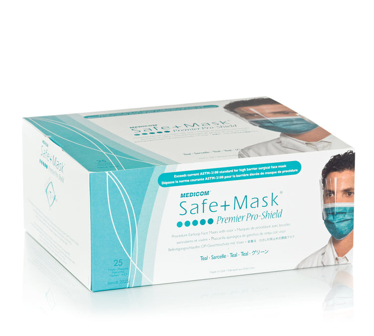 Medicom 2025 SafeMask Premier Elite Procedure Mask with Eye Shield
