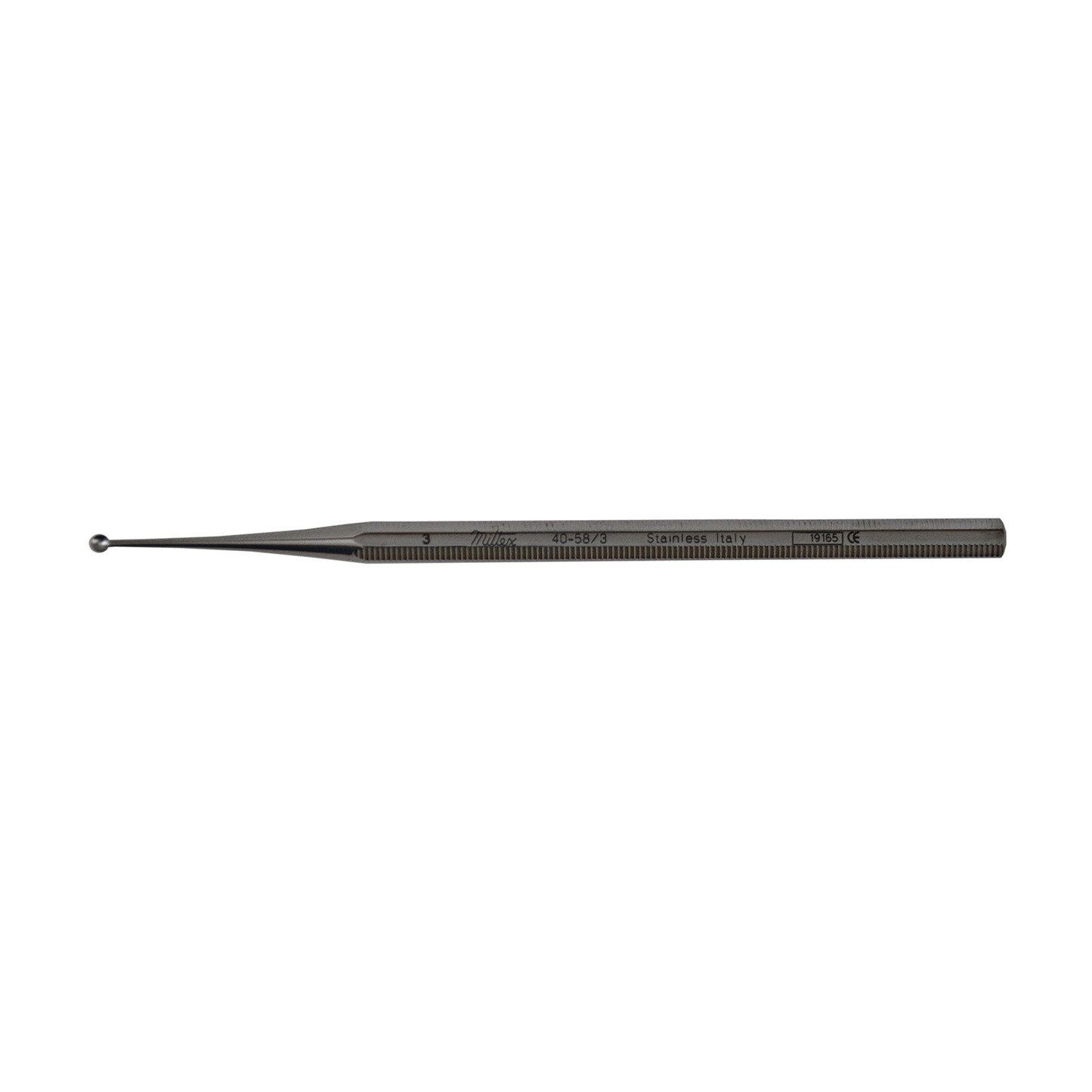 Miltex 40-58/3 Curette Excavator 5 in, Single-Ended, 2.5mm Diameter, With Hole