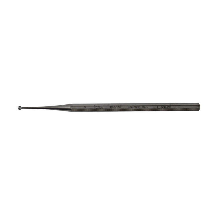 Miltex 40-58/3 Curette Excavator 5 in, Single-Ended, 2.5mm Diameter, With Hole