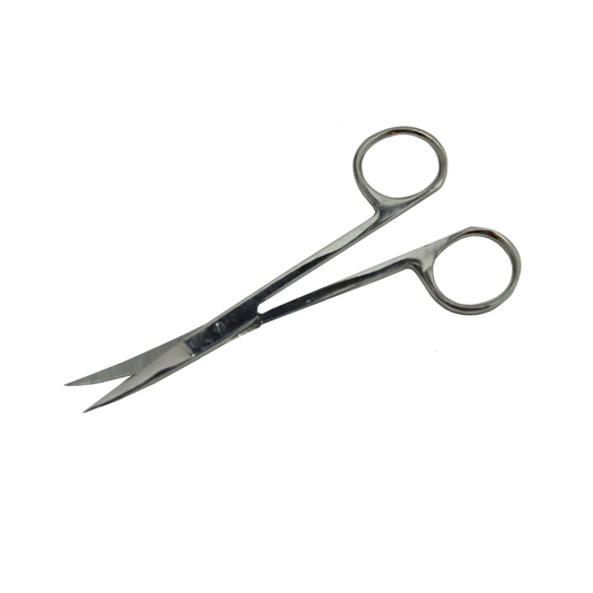 Delasco SS69 Scissor, Iris, 4 1/2", Curved, Disposable, Sterile, Pack of 10