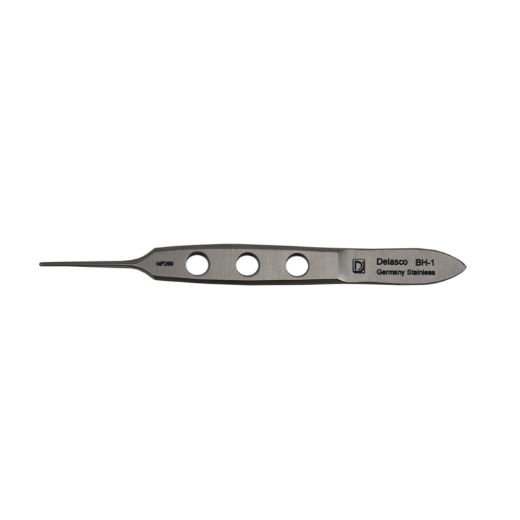 Delasco BH-1 Bishop Harmon Forceps 3.375 in Straight 0.8mm Serrated