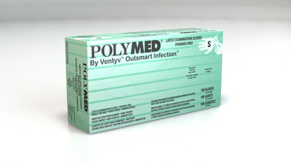Ventyv PM102 Polymed Latex Gloves Box of 100, Small