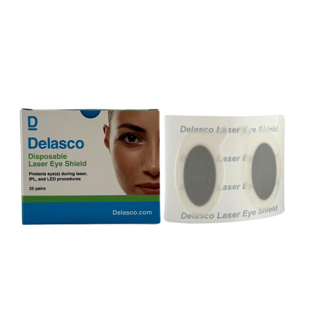 Delasco Laser Eye Shields - FDA Class 1 Eye Protection for Laser, IPL, and LED Procedures 50/Box