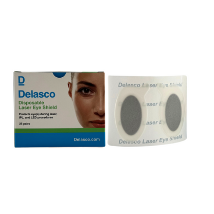 Delasco Laser Eye Shields - FDA Class 1 Eye Protection for Laser, IPL, and LED Procedures 50/Box