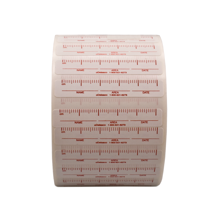 Delasco LP/R Photo Measuring Labels red