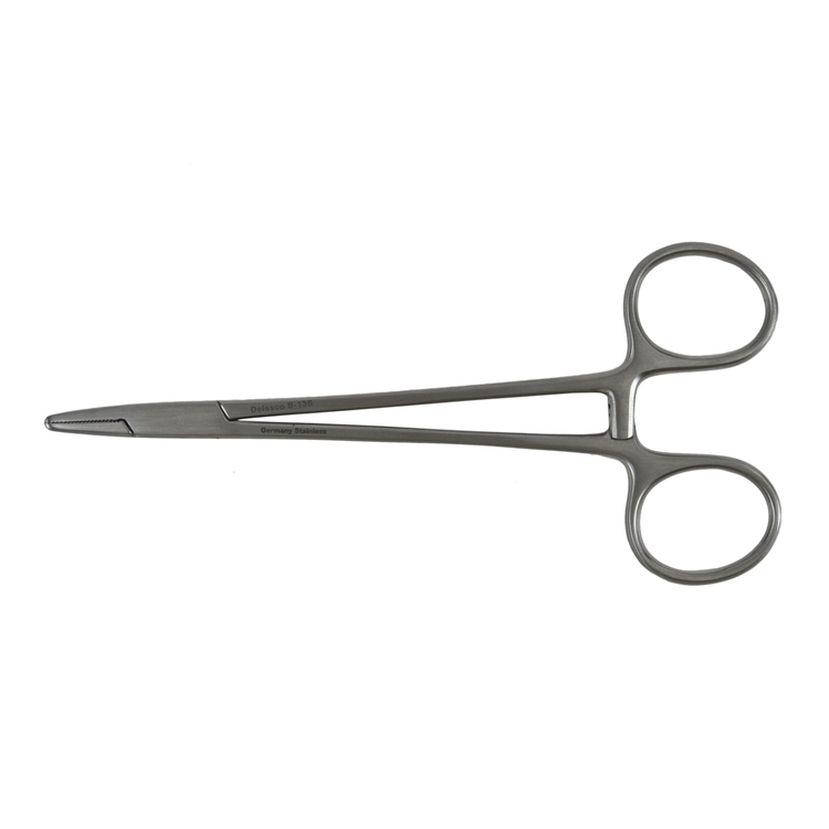 Delasco B-13S Baumgartner Needle Holder 5.5 in Straight 2 mm Serrated