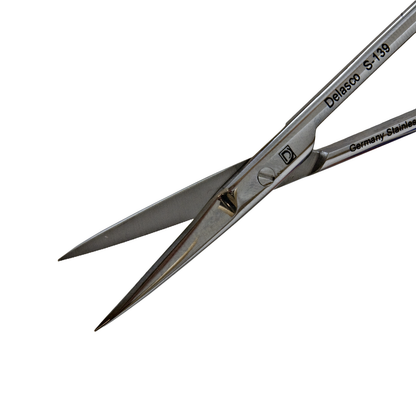 Delasco S-139 Iris Scissors 4.5 in Straight 25mm Sharp/Sharp, One Blade Serrated SuperCut