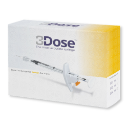3Dose™ Precision LDS Syringe - Orange(0.01, 0.02, 0.04mL)