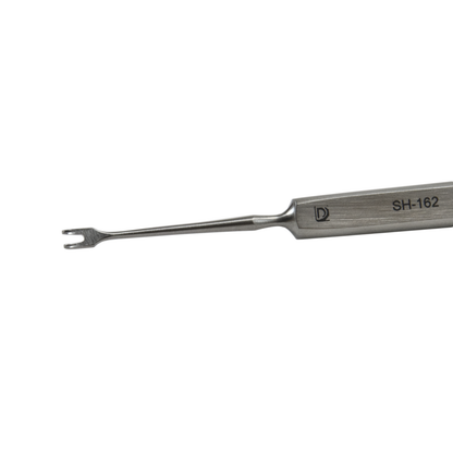 Delasco SH-162 Guthrie Skin Hook 4.75 in Straight Hook 1mm Dia. X 1.5mm Wide 2 Prong, Sharp