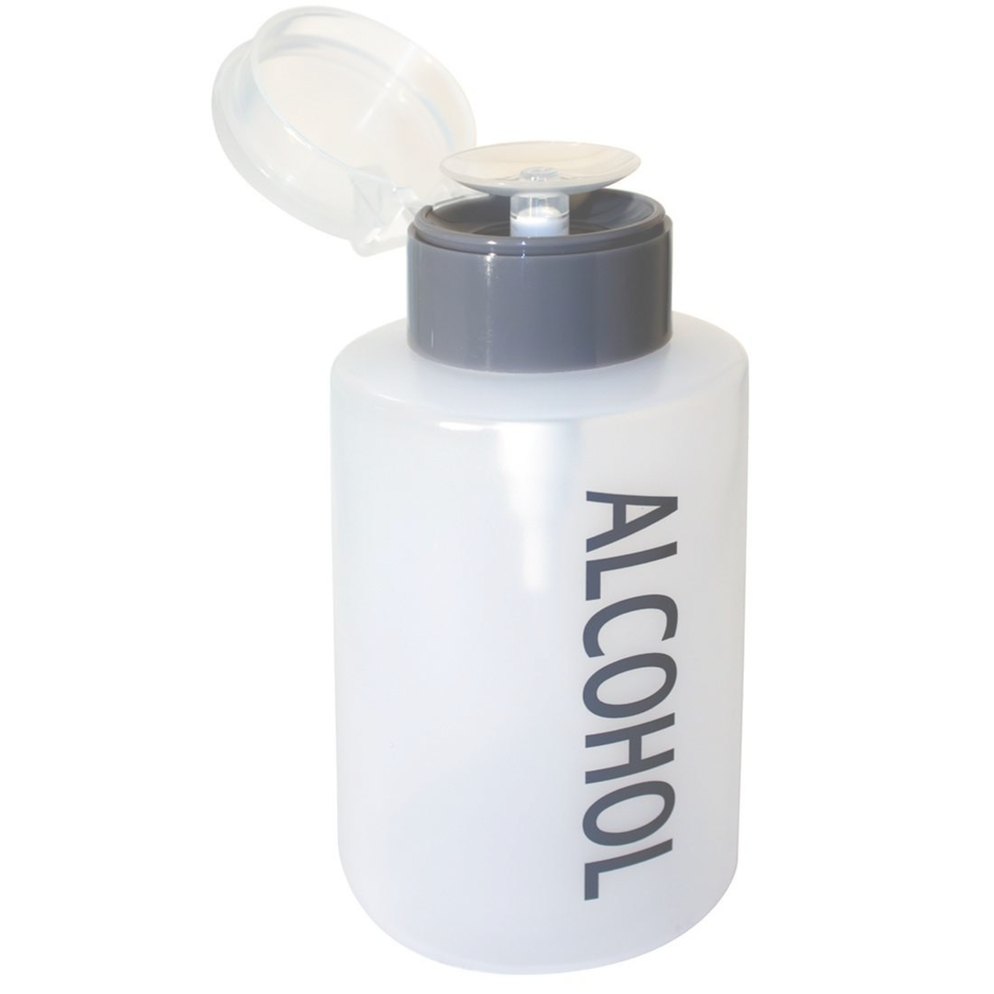 Clear Plastic Pump Dispenser, Alcohol, 9 oz, Each