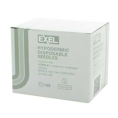Exel 26427 27G x 1 1/4 in. Hypodermic Needle with Plastic Hub, Box of 100