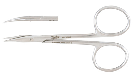 Miltex 18-1652 Gradle Scissors 3 3/4", Curved, Sharp/Sharp, Stainless Steel