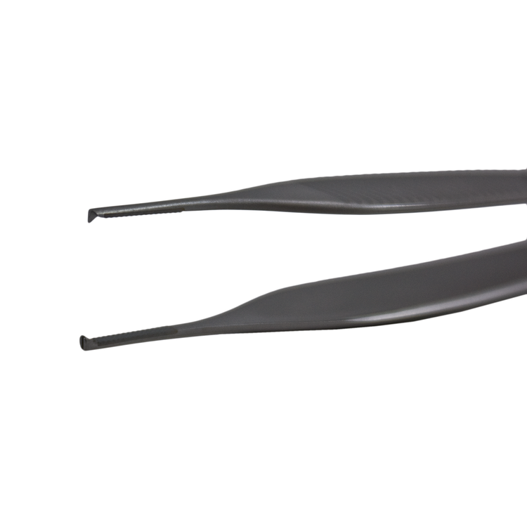 Delasco FA-9SP Adson Forceps 4.75 in Straight 1.5mm 1x2 Teeth W/Platform Tungsten Carbide