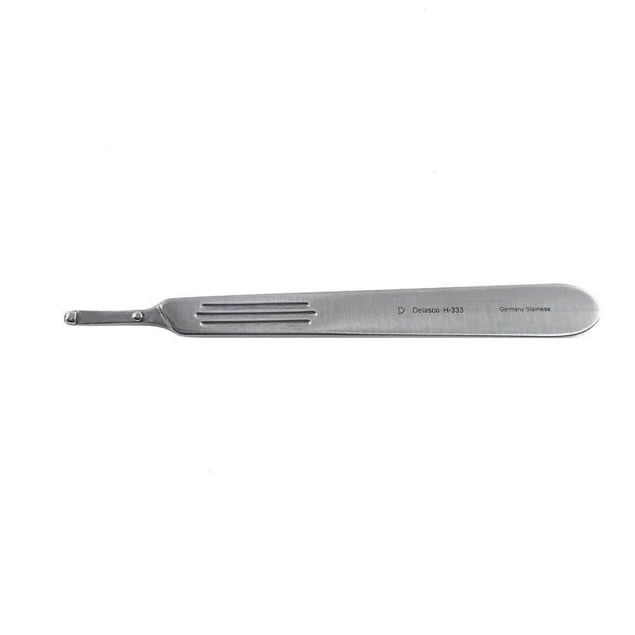 Delasco H-333 #3 Safety Scalpel Handle 5" (12.5cm), Fits #10-15C, Stainless Steel