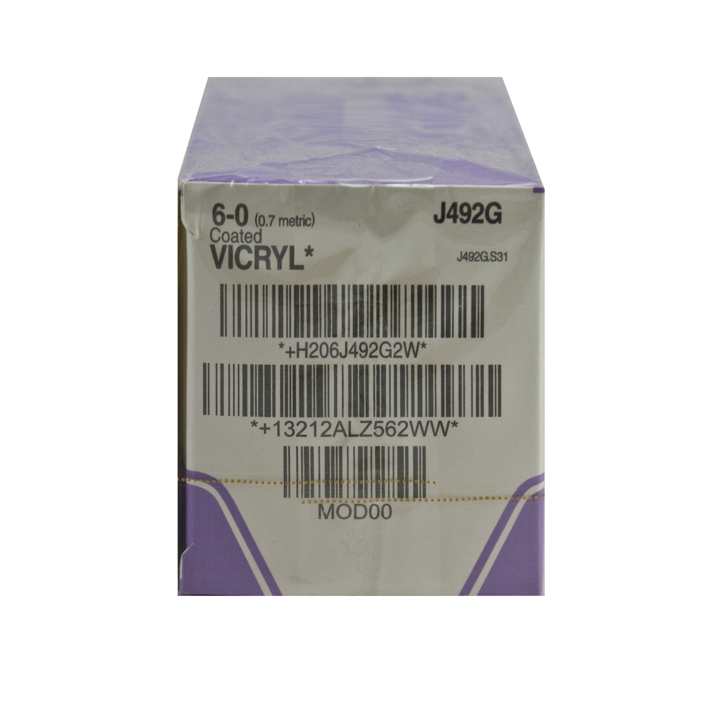 Ethicon J492G Coated Vicryl Suture , Polyglactin 910, Braided, 6-0, Absorbable, P-3, Undyed, 18"