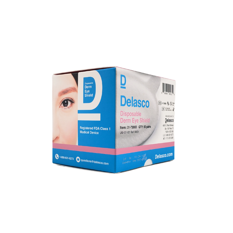 Delasco Derm Eye Shields - FDA Class 1 Eye Protection for Standard Procedures 100/Box
