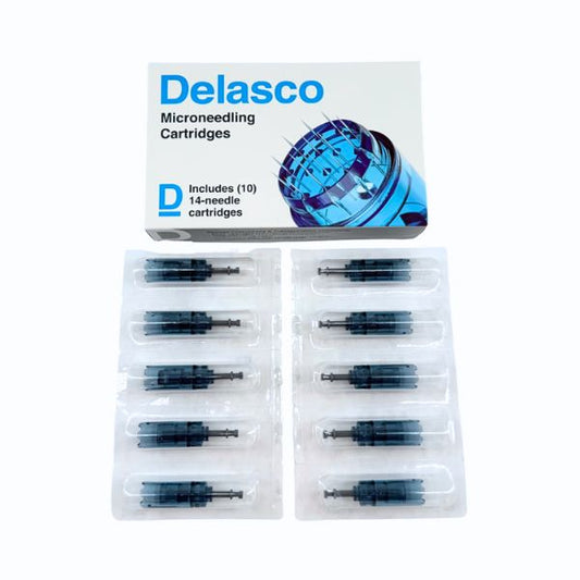 Needle Cartridges for Delasco Microneedling Pen, 14 pin, Box of 10