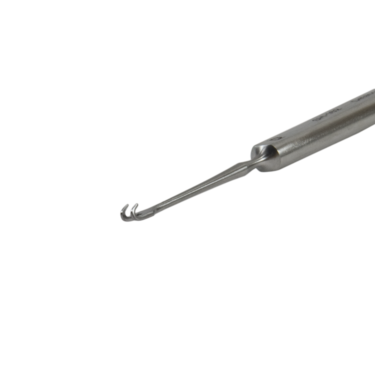 Delasco SH-162 Guthrie Skin Hook 4.75 in Straight Hook 1mm Dia. X 1.5mm Wide 2 Prong, Sharp