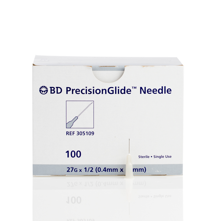 BD 305109 PrecisionGlide 27 G x 1/2 in. Hypodermic Polypropylene Luer Lock Needle