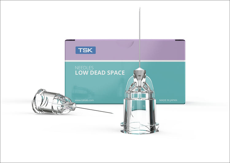 TSK Low Dead Space Needles, 33g x 1/2in, 100/Box