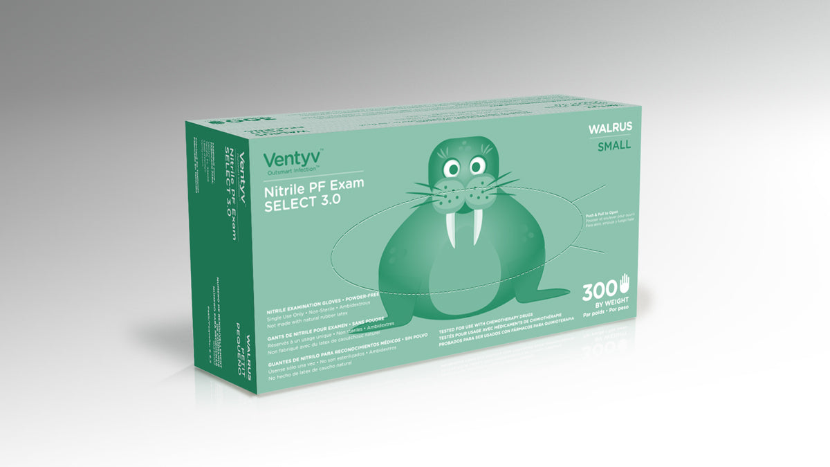 Ventyv 10346102 Cobalt Blue Walrus Nitrile Gloves Box of 300, Small