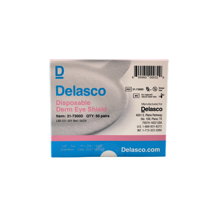 Delasco Derm Eye Shields - FDA Class 1 Eye Protection for Standard Procedures 100/Box