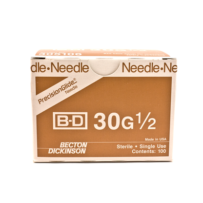 BD 305106 PrecisionGlide 30 G x 1/2 in. Hypodermic Plastic Blister Pack Needle