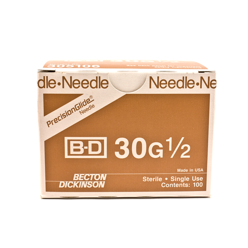 BD 305106 PrecisionGlide 30 G x 1/2 in. Hypodermic Plastic Blister Pac ...