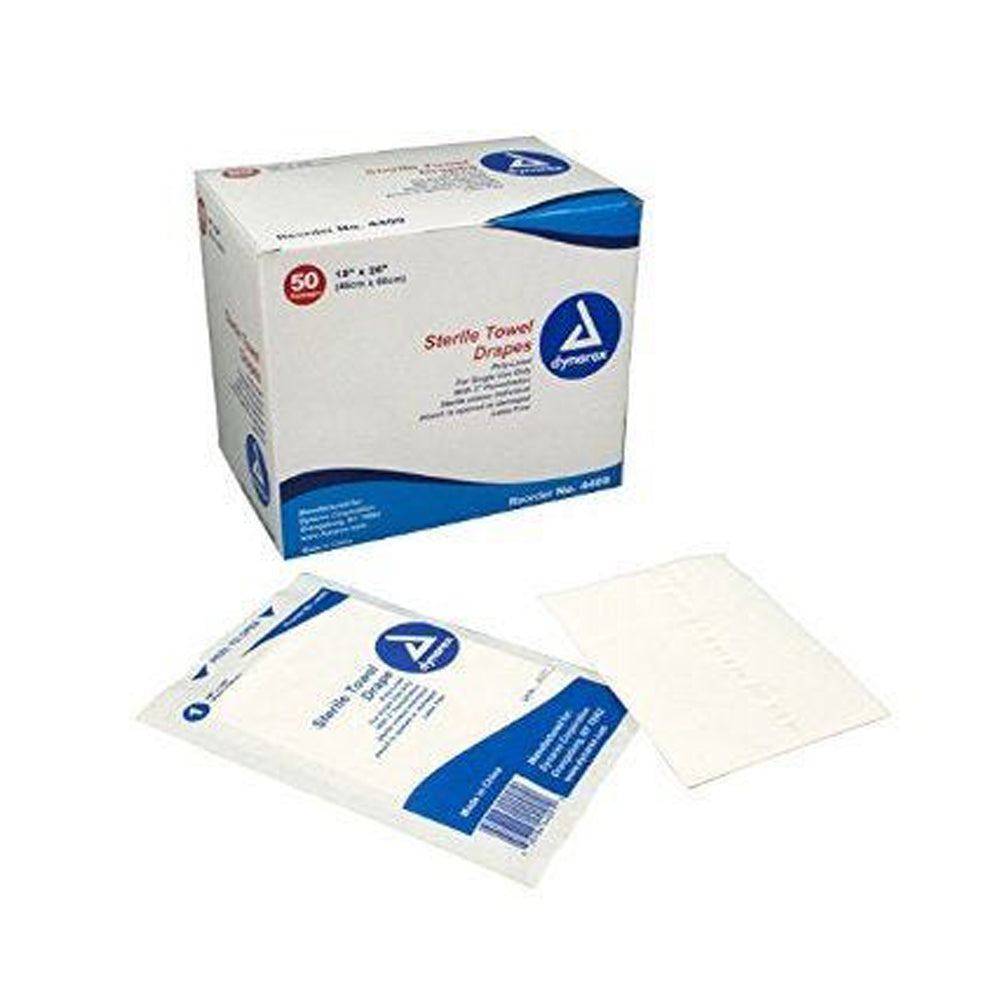 Dynarex 4409 Sterile Towel Drapes, 3" Fenestrated, 18" x 26", Box of 50