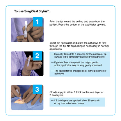 Adhezion Biomedical SS-050S SurgiSeal Stylus Topical Skin Adhesive (0.50ml), 12/Box