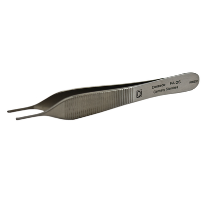 Delasco FA-2S Adson Forceps 4.75 in Straight 1.5mm 1x2 Teeth, Serrated