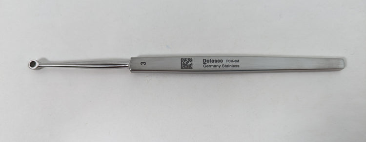 Delasco FCR-3M Dextra Fox Curette 5.5 in Straight 3mm Round