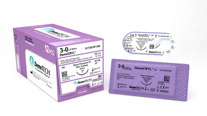DemeTECH 3-0 Polyglactin 910 Synthetic 18" Absorbable DPS-2 Suture