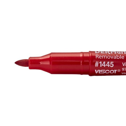 Viscot 1445-100 EZ Removable Ink Aesthetic Marker Mini Skin Markers Red, 50 ct