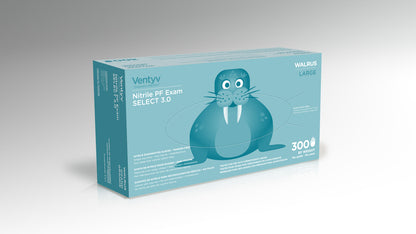Ventyv 10348102 Cobalt Blue Walrus Nitrile Gloves Box of 300, Large