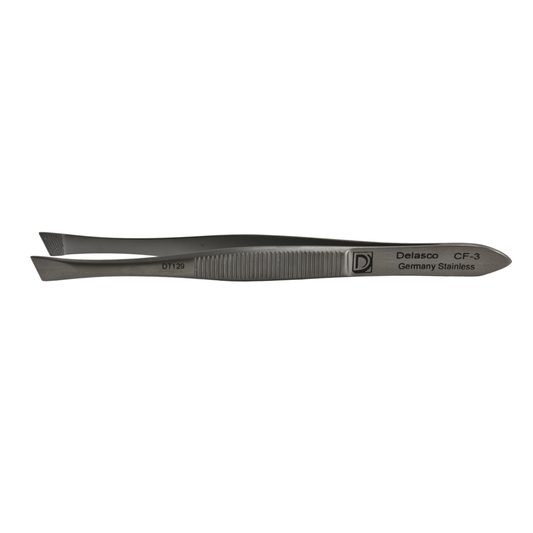 Delasco CF-3 Bergh Cilia Forceps 3.5 in Straight 5mm Serrated